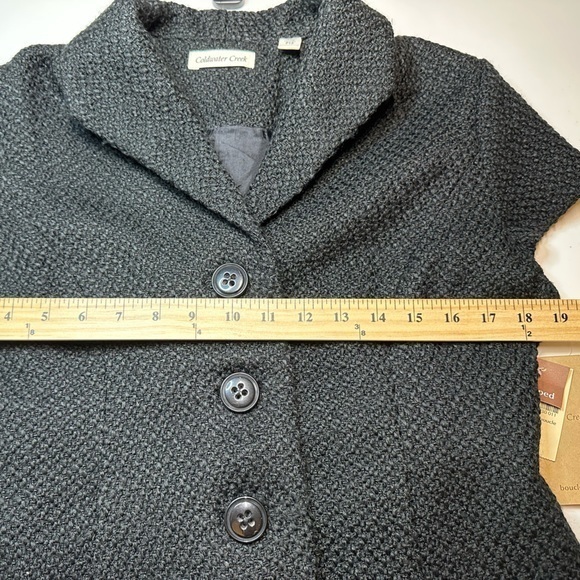 Coldwater Creek Pebbled Boucle Shaped Purple Short Sleeve Career Jacket P12 NEW - Picture 5 of 9